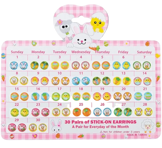 30 Day Easter Stick On Earrings