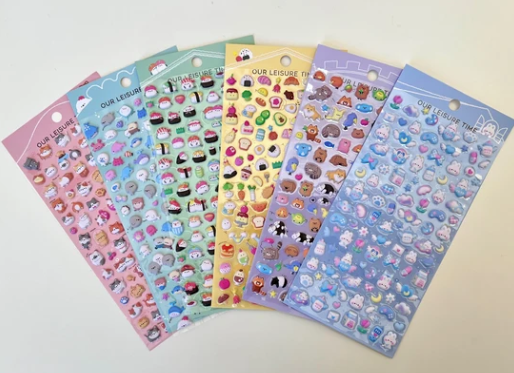 Tiny Animal Food Puffy Stickers