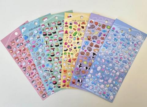 Tiny Animal Food Puffy Stickers