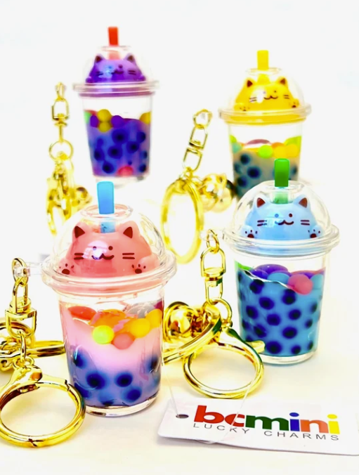 PASTEL CAT BOBA FLOATY KEY CHARM