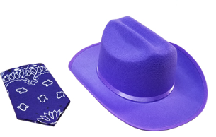 Cowboy Hat Purple w/Bandanna