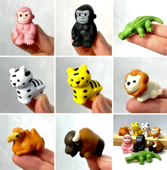 IWAKO SAFARI ANIMAL ERASER assorted