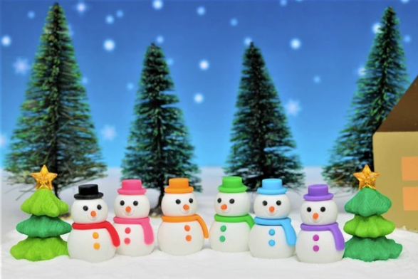 IWAKO SNOWMAN ERASER assorted