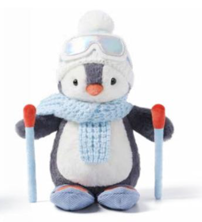 Winter Skiing Glacier Penguin Weighted 10"