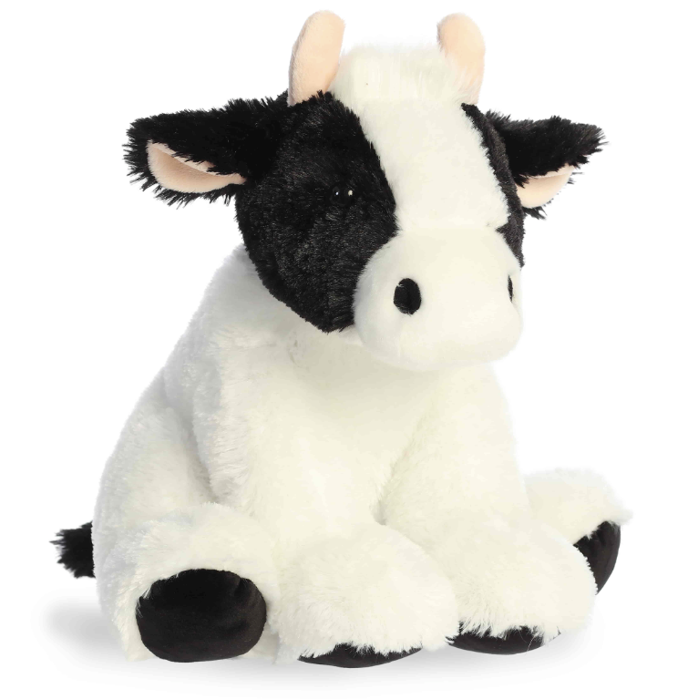 14" Black & White Cow