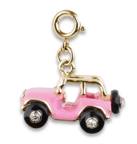 Gold Pink Jeep Charm