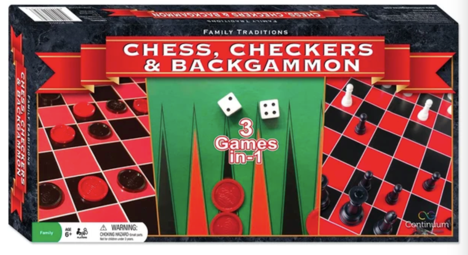 Checkers, Chess & Backgammon Set