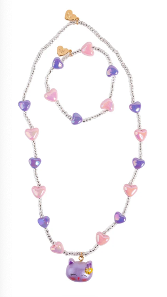 Lovely Kitty Necklace & Bracelet Set