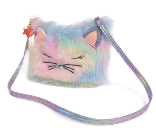 Rainbow Furry Kitty Purse