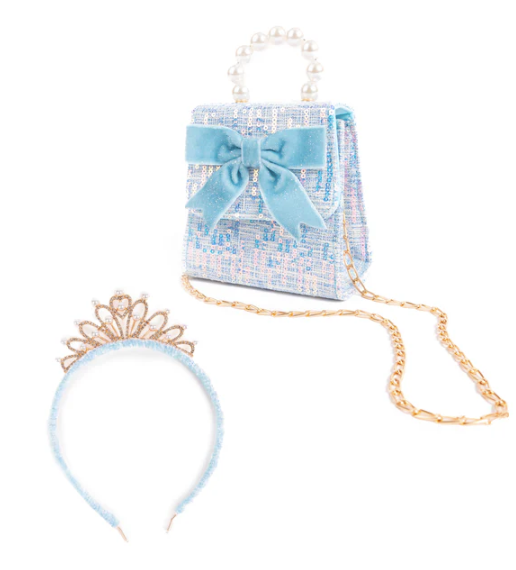 Mademoiselle Mini Purse w/Headband Blue
