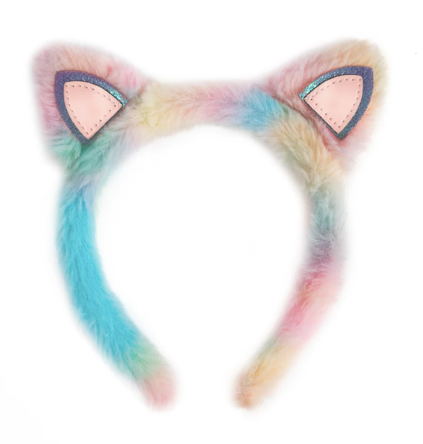 Rainbow Furry Kitty Headband