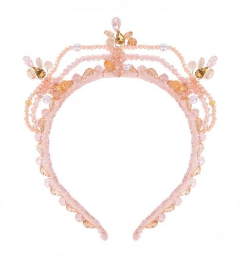 Blushing Crystals Beaded Tiara