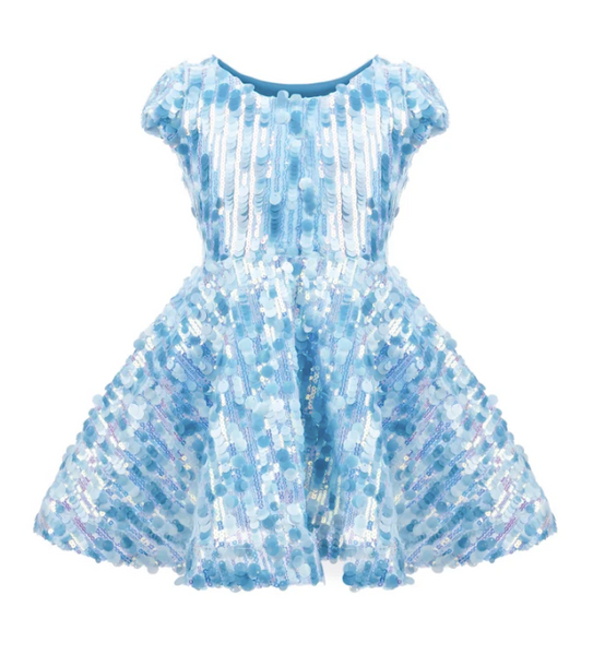 Sequins Concert Queen Dress-Blue 5-6