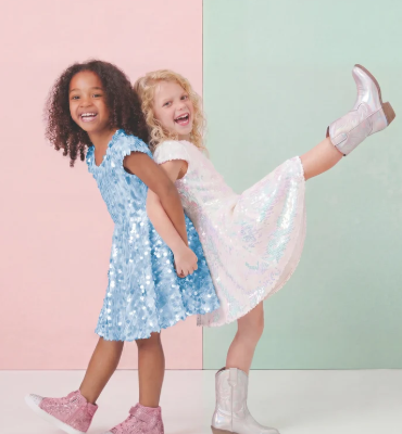 Sequins Concert Queen Dress-Blue 5-6