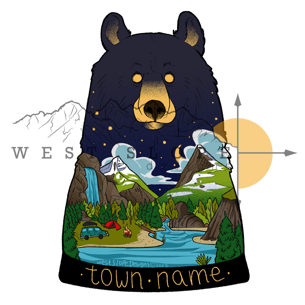 Bear Nightsky Sticker