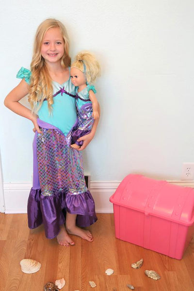 Purple Sparkle Mermaid Dress - XL