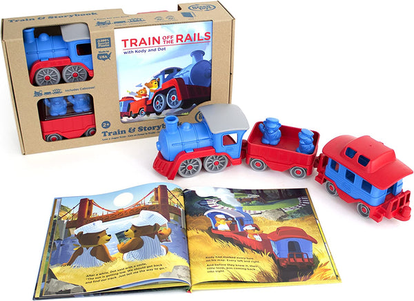 Train & Book Green Toy